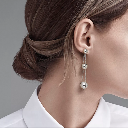 [Regalia Jewels]TRIPLE DROP SILVER EARRINGS