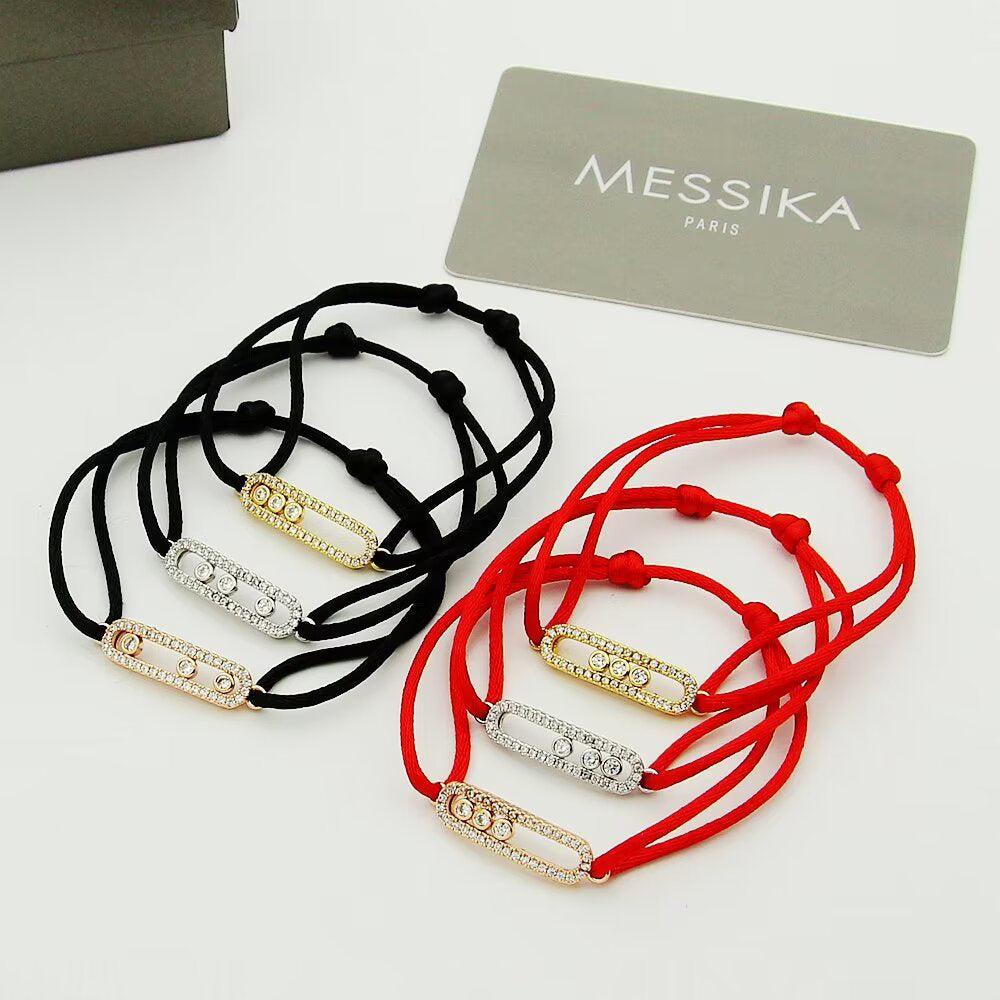 [Regalia  Jewels]Messika Care(s) pink cord pav¨¦ bracelet