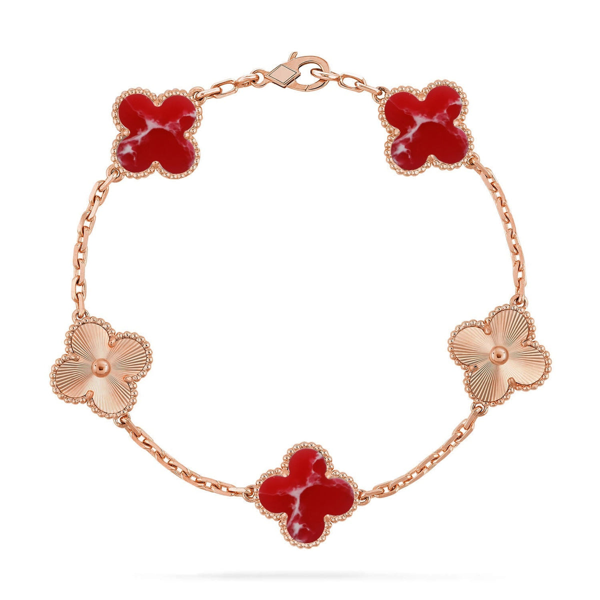 [Regalia Jewelry]CLOVER 5 MOTIF RED PATTERN BRACELET COLLECTION