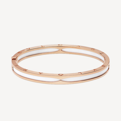 [Regalia Jewelry]ZERO 1 PINK GOLD WITH WHITE CERAMIC BRACELET