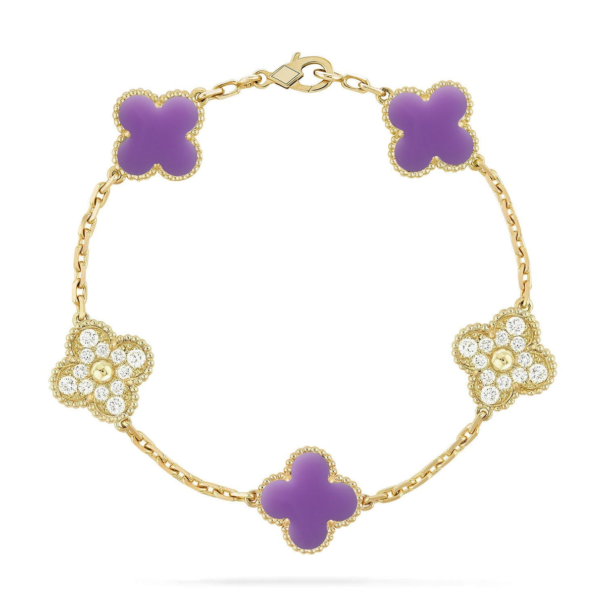 [Regalia Jewelry]CLOVER 5 MOTIF LIGHT PURPLE BRACELET COLLECTION