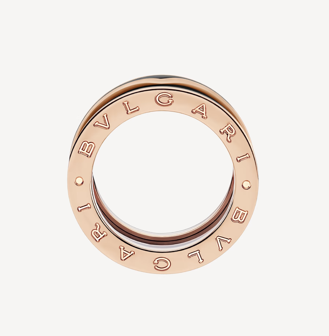 [Regalia Jewelry]ZERO 1 TWO-BAND WITH MATTE BLACK CERAMIC PINK GOLD RING
