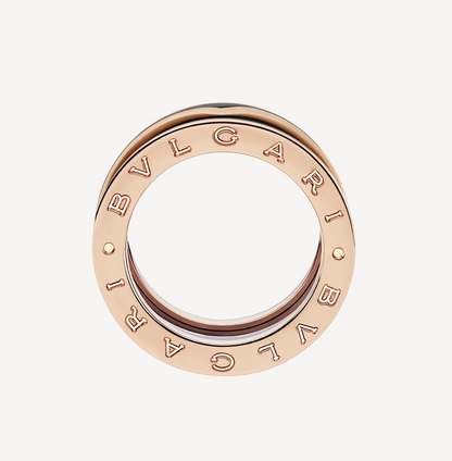 [Regalia Jewelry]ZERO 1 TWO-BAND WITH MATTE BLACK CERAMIC PINK GOLD RING