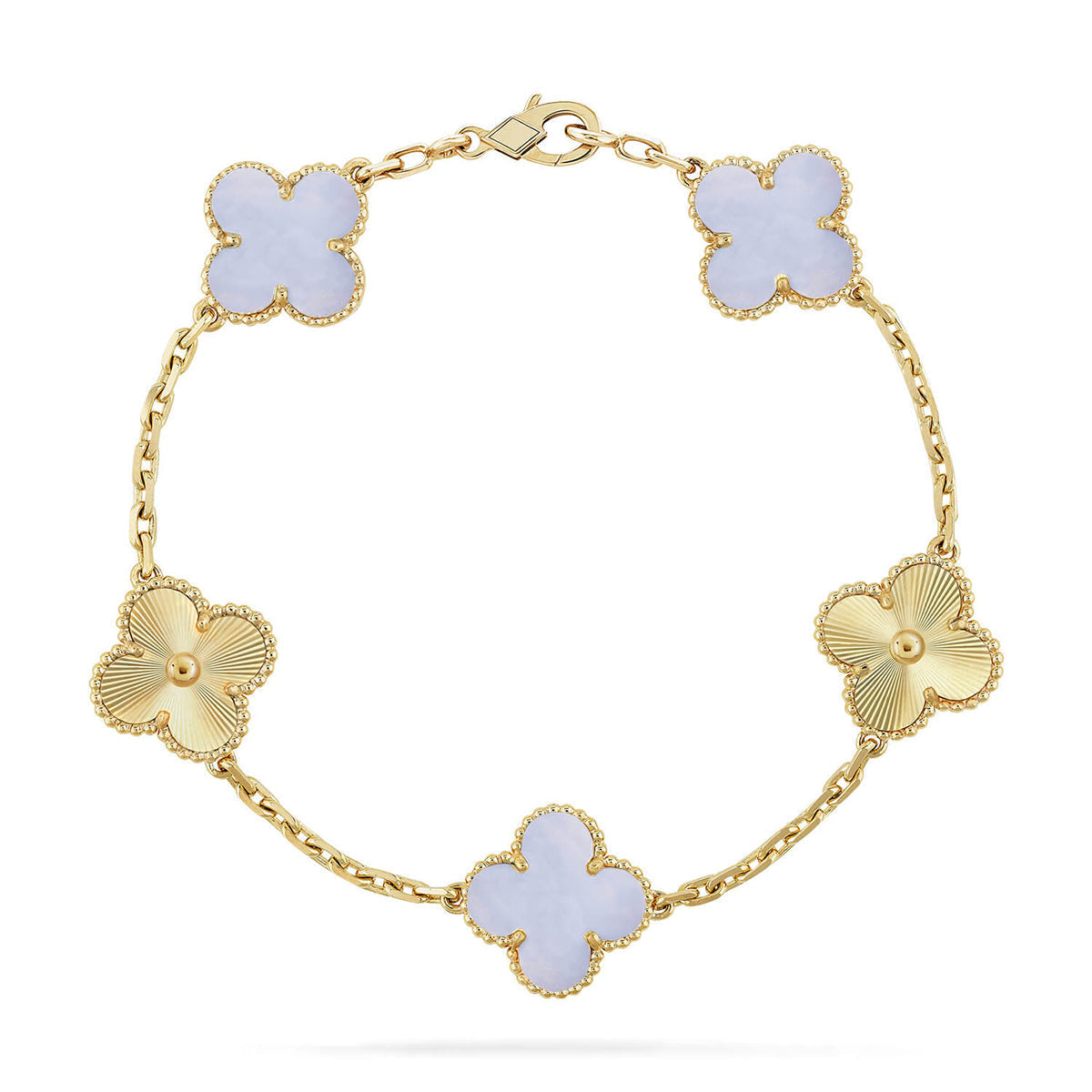 [Regalia Jewelry] CLOVER 5 MOTIF PURPLE CHALCEDONY BRACELET COLLECTION