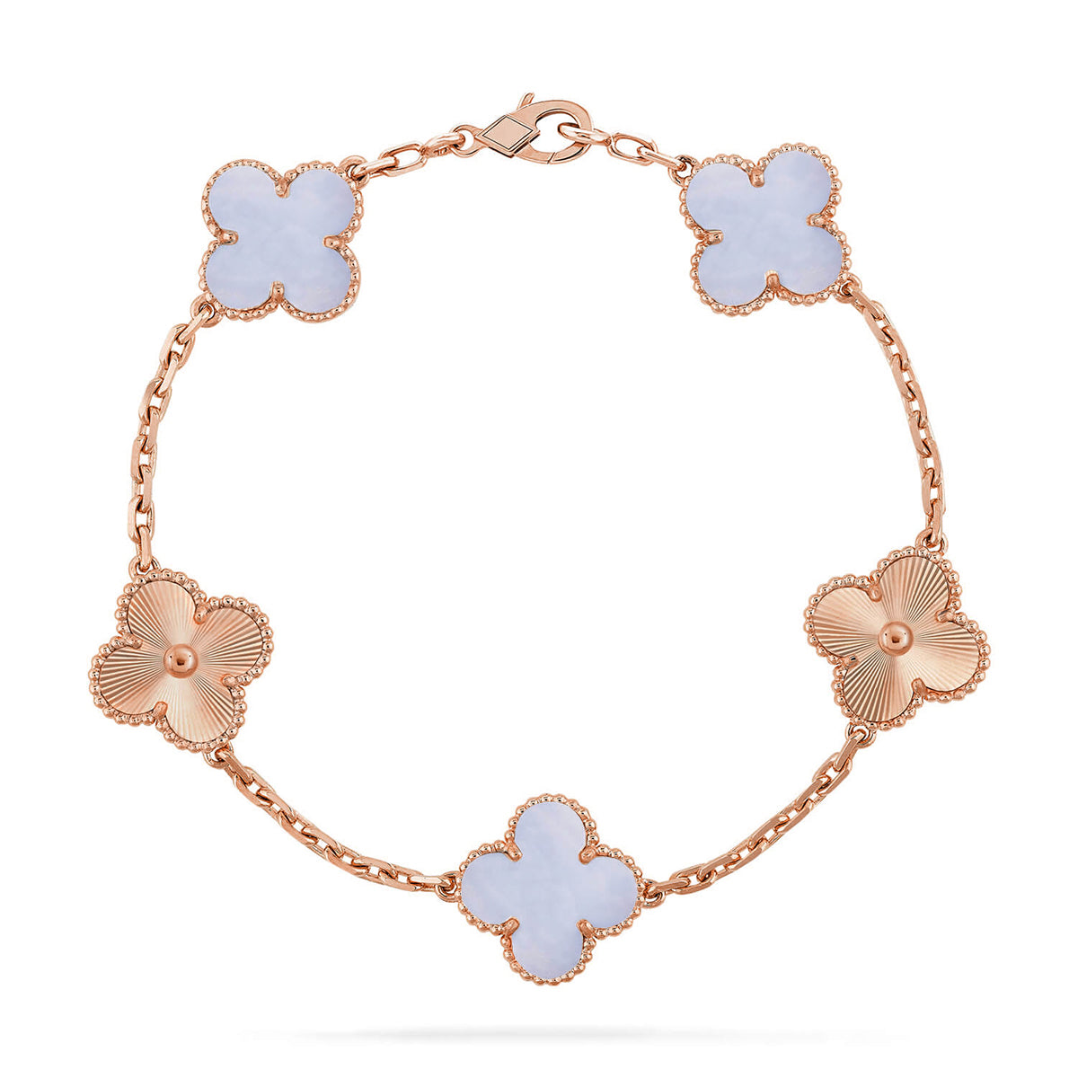 [Regalia Jewelry] CLOVER 5 MOTIF PURPLE CHALCEDONY BRACELET COLLECTION