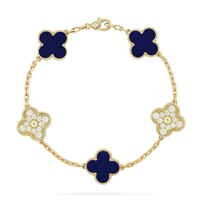 [Regalia Jewelry]CLOVER 5 MOTIF LAPIS LAZULI BRACELET COLLECTION