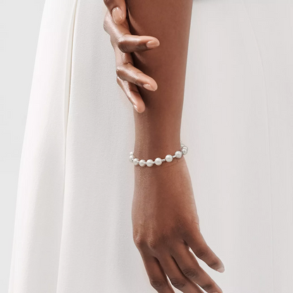 [Regalia Jewels]PEARL 7-8MM SILVER BRACELET