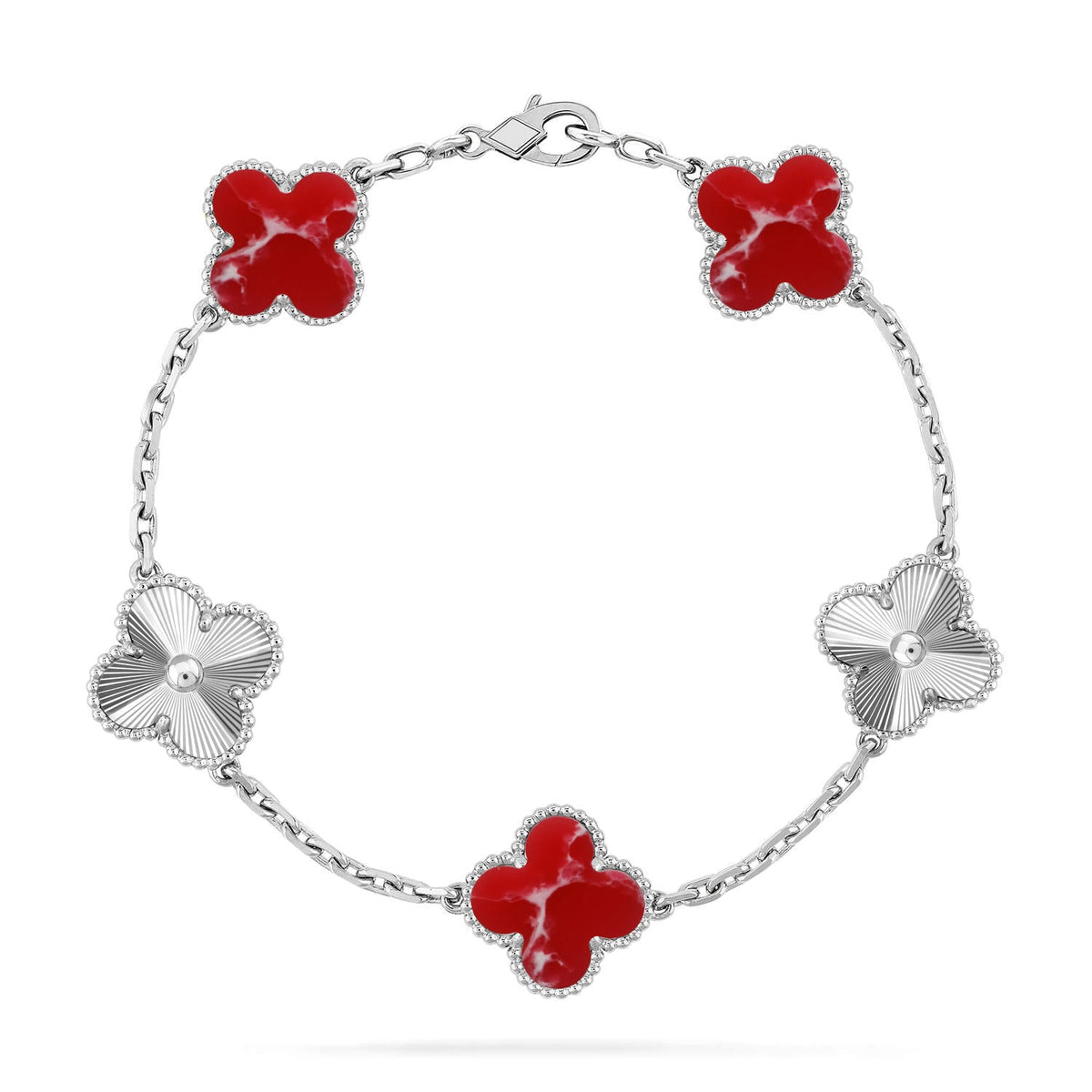 [Regalia Jewelry]CLOVER 5 MOTIF RED PATTERN BRACELET COLLECTION