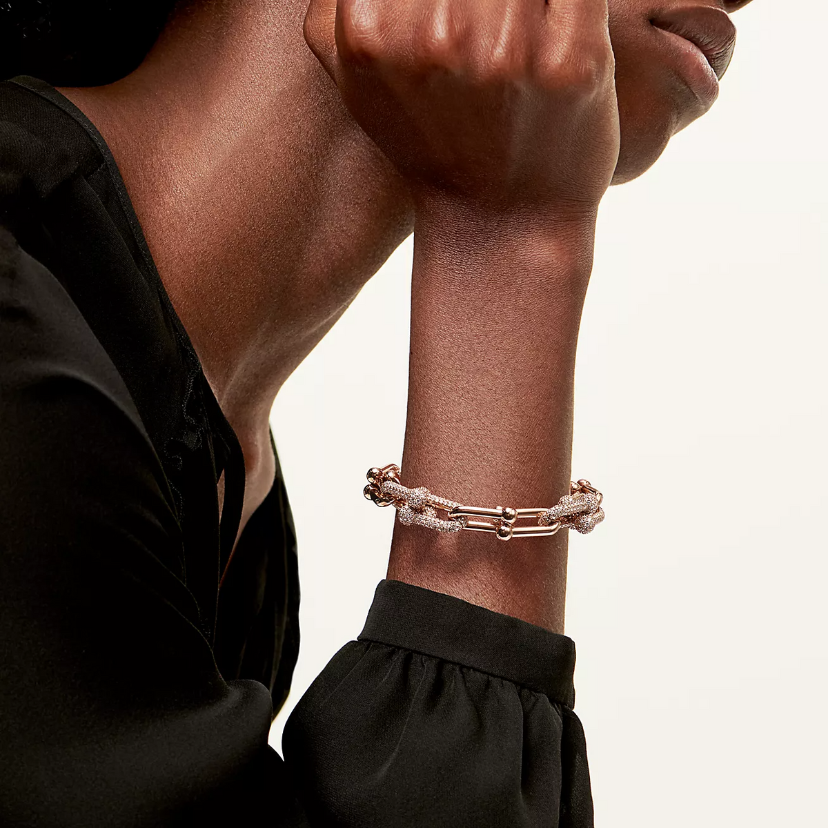 [Regalia Jewels]HARDWEAR LARGE LINK PINK GOLD PAVED DIAMOND BRACELET