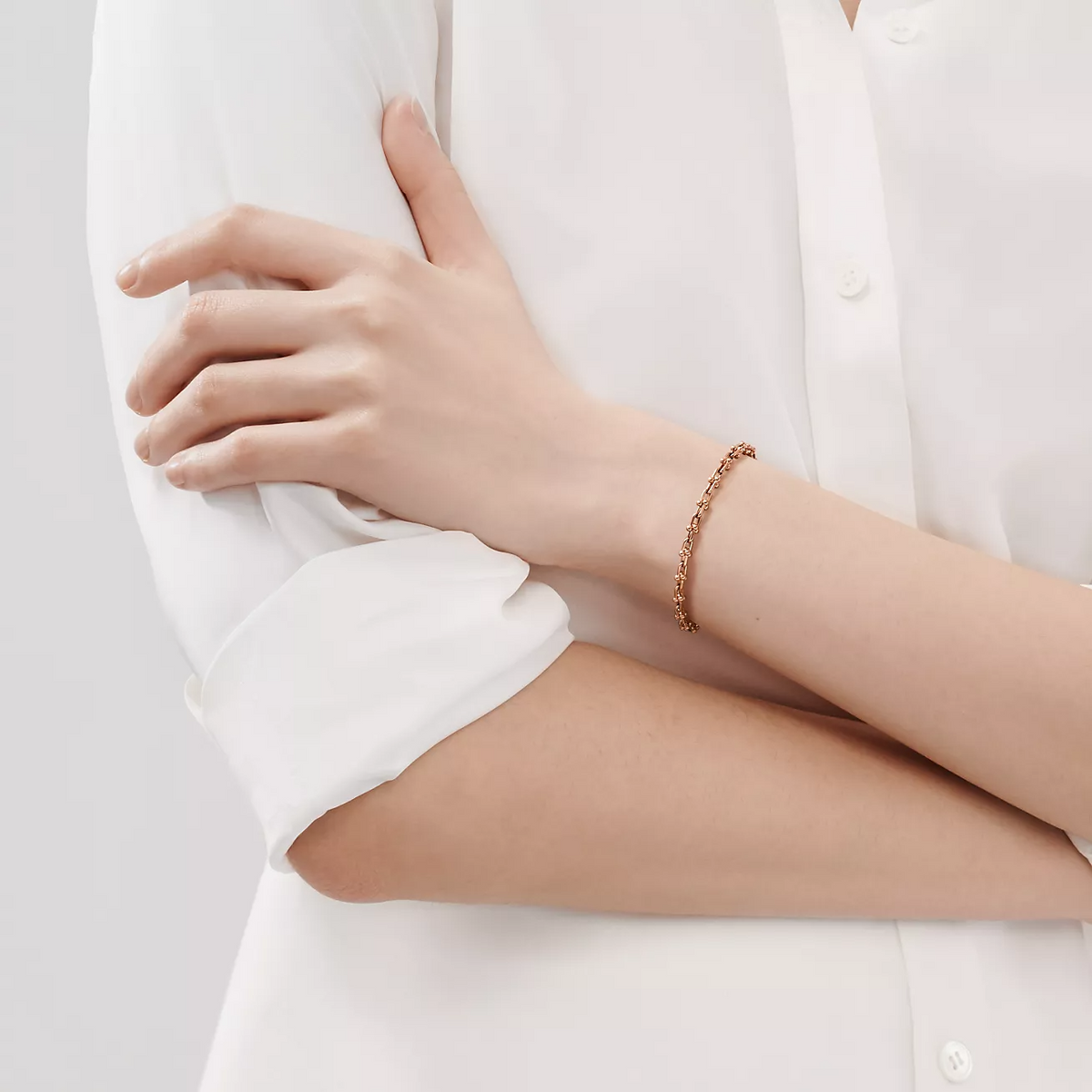 [Regalia Jewels]HARDWEAR MICRO LINK 44 MOTIF PINK GOLD BRACELET