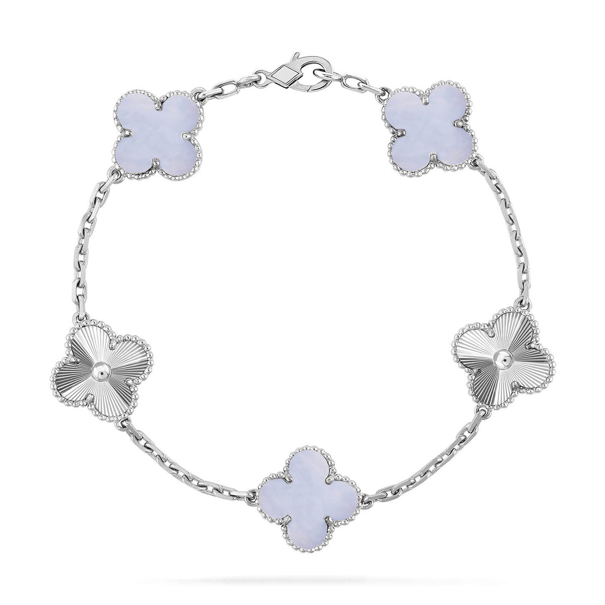 [Regalia Jewelry] CLOVER 5 MOTIF PURPLE CHALCEDONY BRACELET COLLECTION
