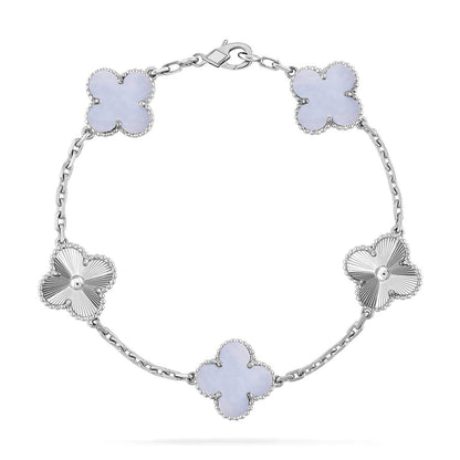 [Regalia Jewelry] CLOVER 5 MOTIF PURPLE CHALCEDONY BRACELET COLLECTION