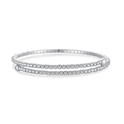 [Regalia Jewelry]Row of Diamonds Round Fashion Bracelet