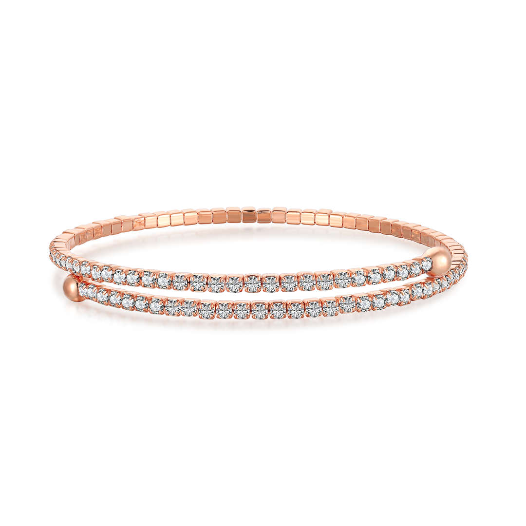 [Regalia Jewelry]Row of Diamonds Round Fashion Bracelet