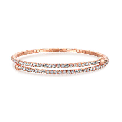 [Regalia Jewelry]Row of Diamonds Round Fashion Bracelet