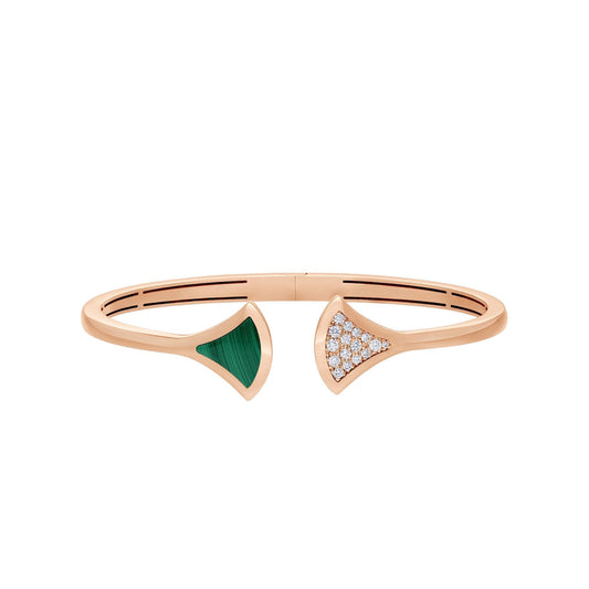 [Regalia Jewelry]DREAM BRACELET OPEN MALACHITE PINK GOLD