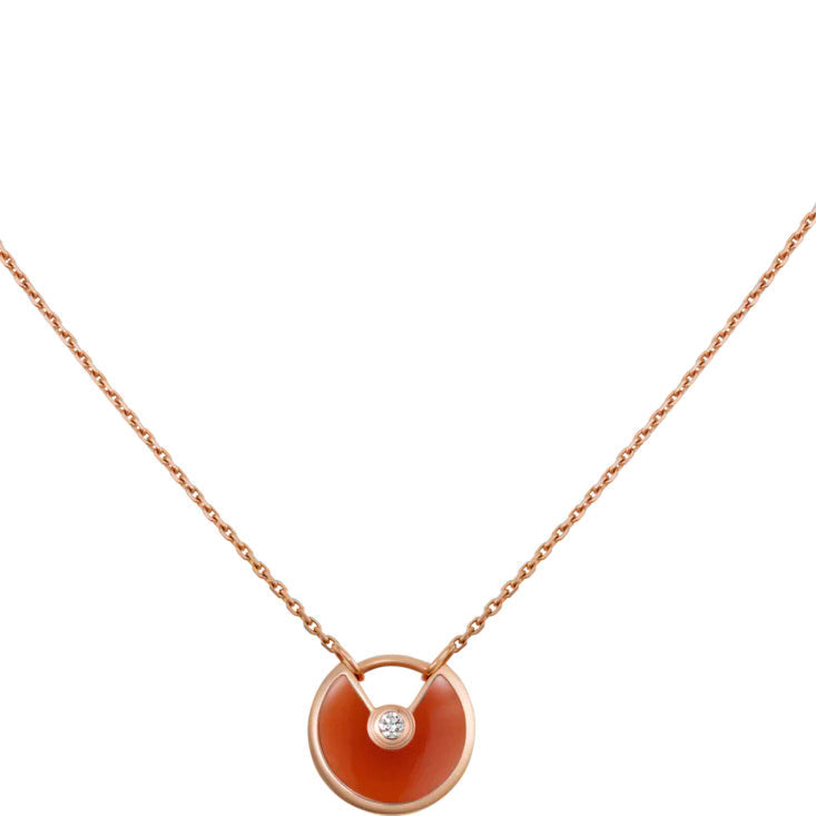 [Regalia Jewelry]AMULETTE GOLD CARNELIAN ONYX NECKLACE