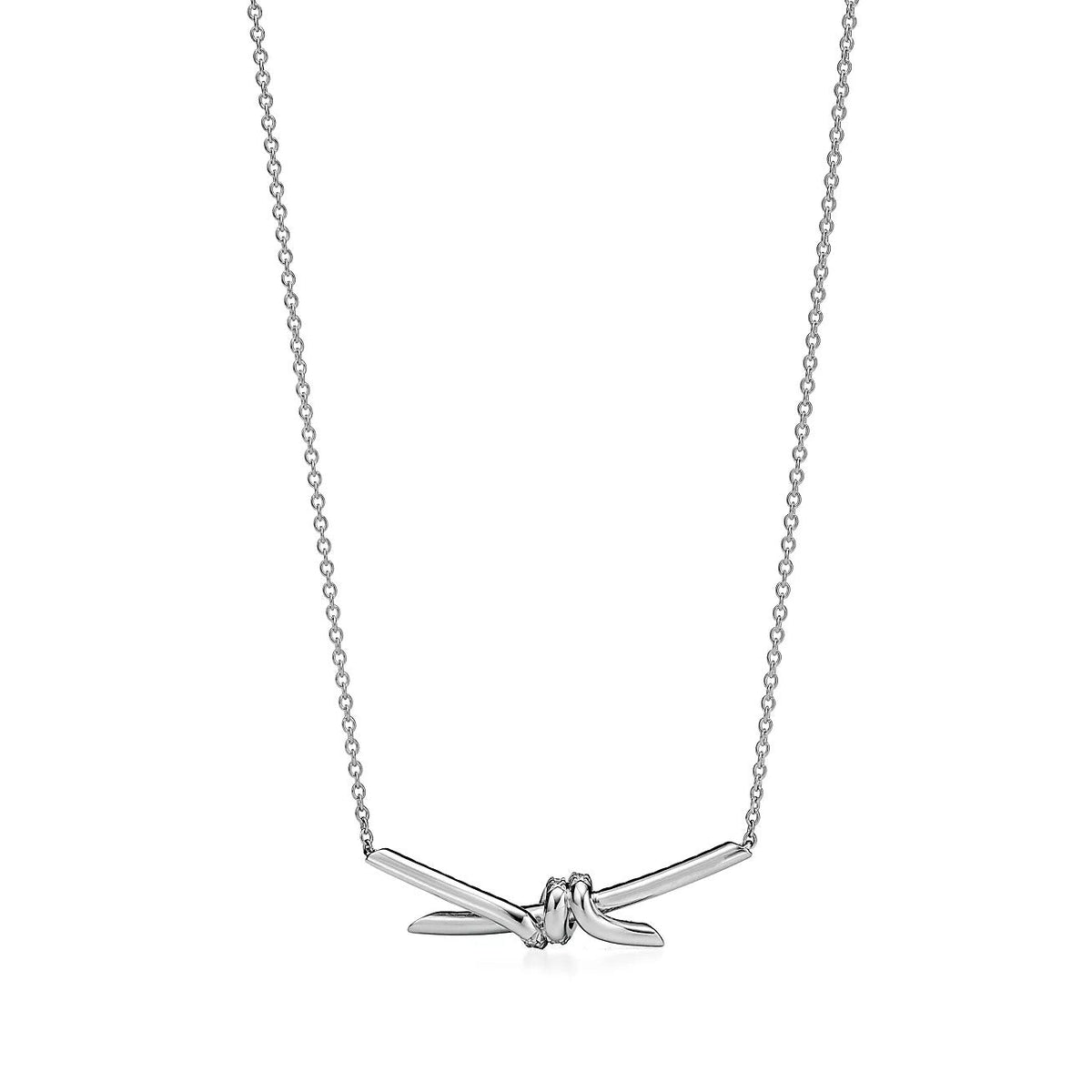 [Regalia Jewels]KNOT PENDANT SILVER DIAMOND NECKLACE