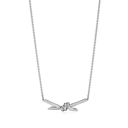 [Regalia Jewels]KNOT PENDANT SILVER DIAMOND NECKLACE