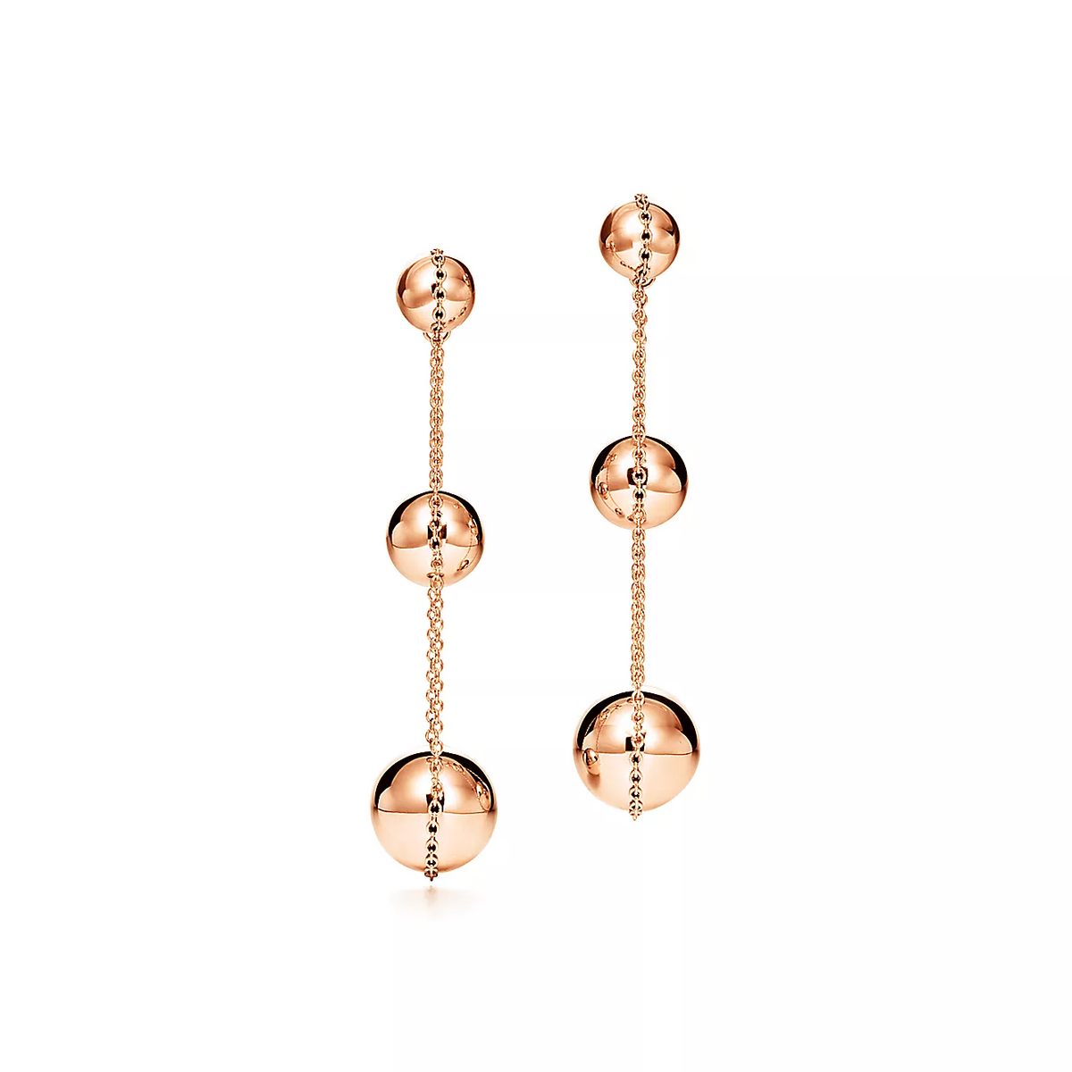 [Regalia Jewels]TRIPLE DROP PINK GOLD EARRINGS