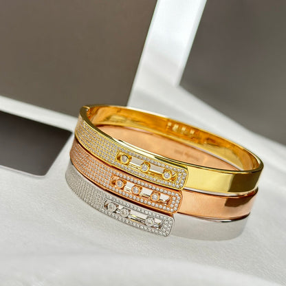 [Regalia  Jewels]Move Noa Rose Gold Pav¨¦ Diamond Bangle Bracelet