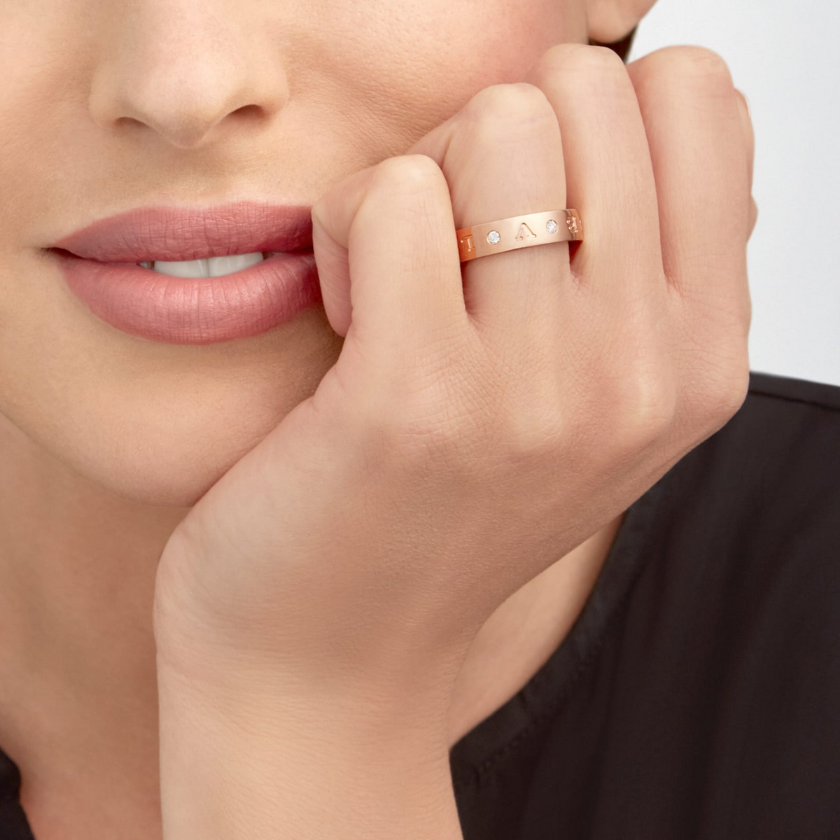 [Regalia Jewelry]ZERO 1 ESSENTIAL PINK GOLD BAND WITH DIAMONDS RING