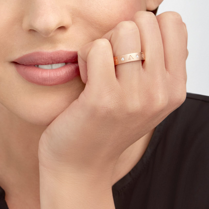 [Regalia Jewelry]ZERO 1 ESSENTIAL PINK GOLD BAND WITH DIAMONDS RING