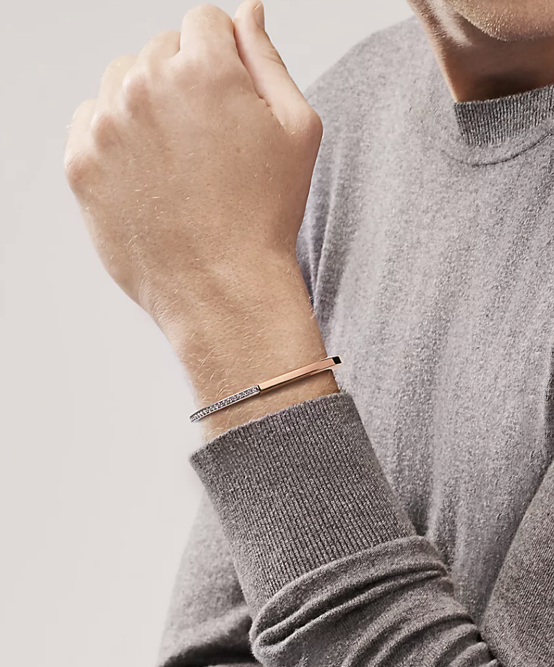 [Regalia Jewels]LOCK BRACELET ROSE AND WHITE GOLD DIAMOND