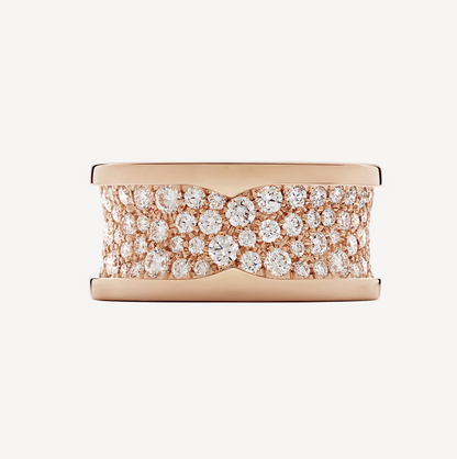 [Regalia Jewelry]ZERO 1 WITH PAVED DIAMONDS ON THE SPIRAL RING