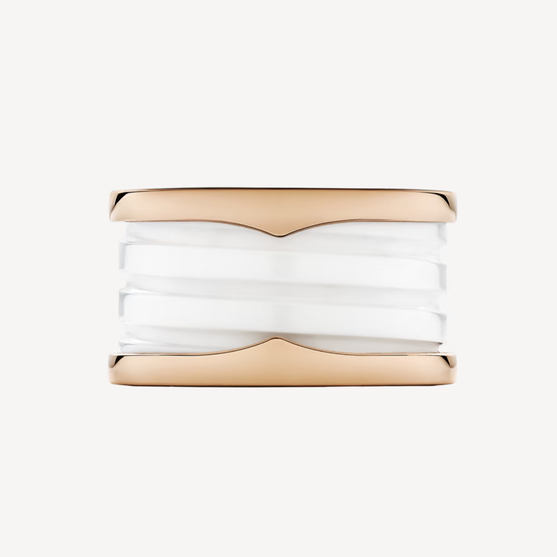 [Regalia Jewelry]ZERO 1 FOUR-BAND LOOPS AND WHITE CERAMIC SPIRAL PINK GOLD RING