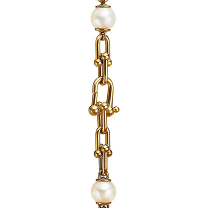 [Regalia Jewels]LINK BRACELET GOLD WITH FRESHWATER PEARLS