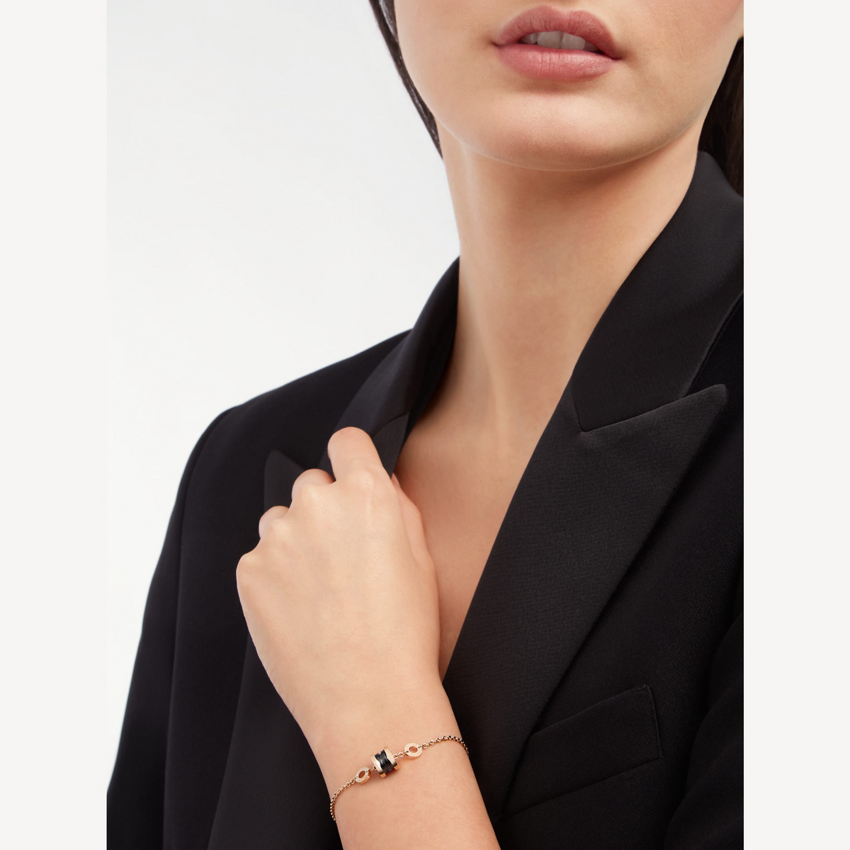 [Regalia Jewelry]ZERO 1 SOFT PINK GOLD AND BLACK CERAMIC BRACELET