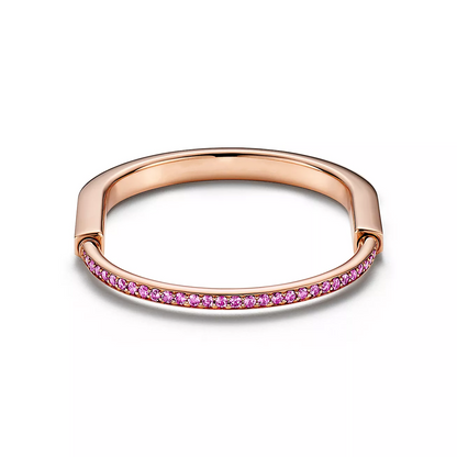 [Regalia Jewels]LOCK BRACELET ROSE DIAMOND PINK GOLD
