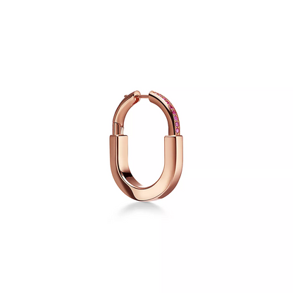 [Regalia Jewels]LOCK MEDIUM PINK DIAMOND PINK GOLD EARRINGS