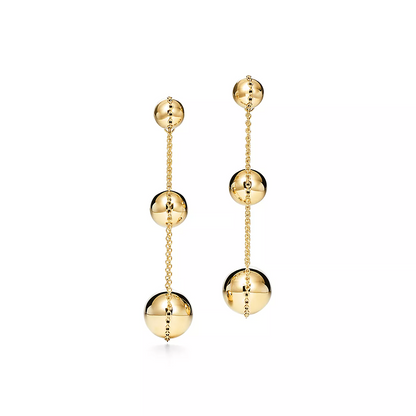 [Regalia Jewels]TRIPLE DROP GOLD EARRINGS