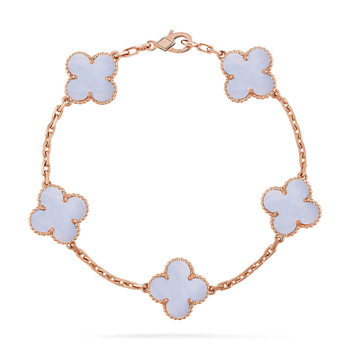 [Regalia Jewelry] CLOVER 5 MOTIF PURPLE CHALCEDONY BRACELET COLLECTION
