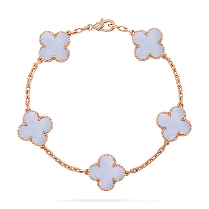 [Regalia Jewelry] CLOVER 5 MOTIF PURPLE CHALCEDONY BRACELET COLLECTION