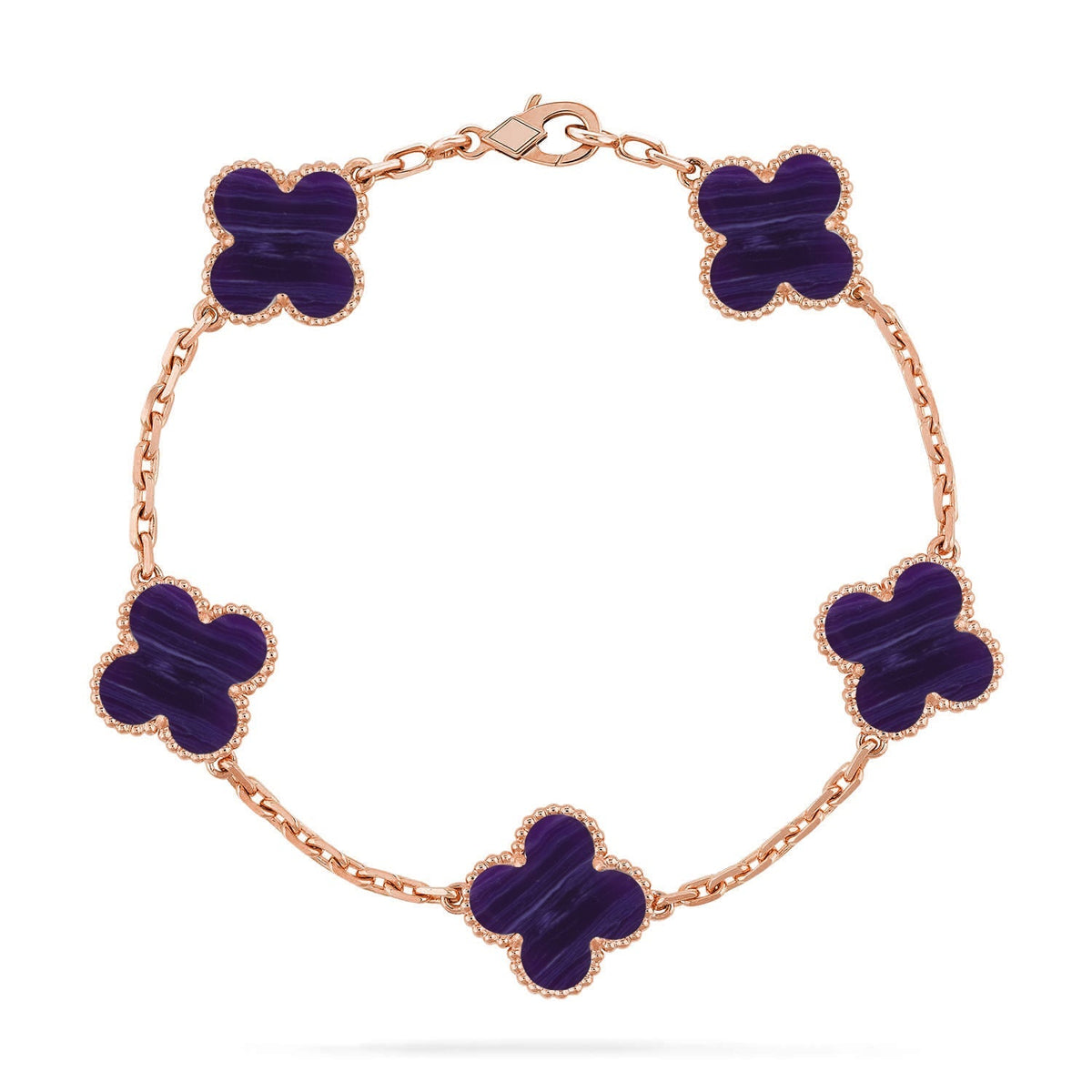 [Regalia Jewelry]CLOVER 5 MOTIF PURPLE STRIPES BRACELET COLLECTION