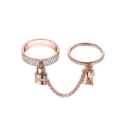 [Regalia Jewelry]HM KELLY CLOCHETTE DOUBLE RING IN  WITH DIAMONDS