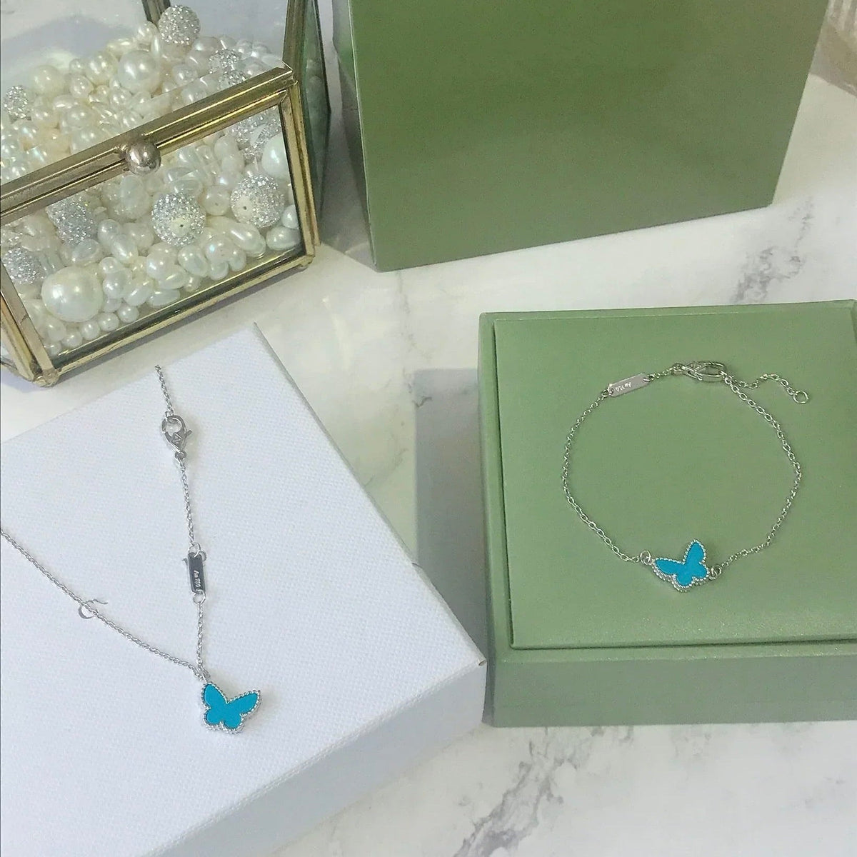 [Regalia Jewelry]BUTTERFLY TURQUOISE BUTTERFLY BRACELET SILVER