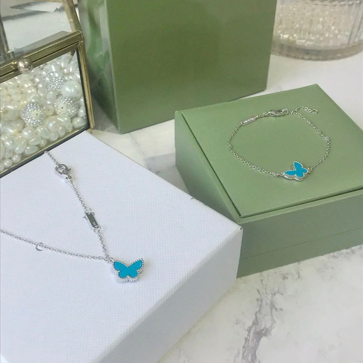 [Regalia Jewelry]BUTTERFLY TURQUOISE BUTTERFLY BRACELET SILVER