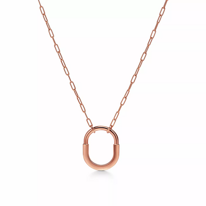 [Regalia Jewels]LOCK MEDIUM PENDANT PINK DIAMOND PINK GOLD NECKLACE