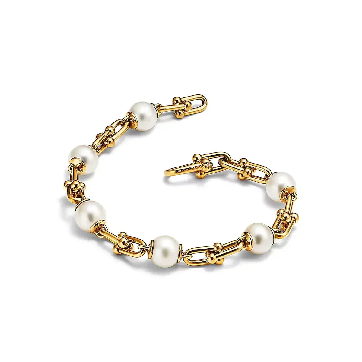 [Regalia Jewels]LINK BRACELET GOLD WITH FRESHWATER PEARLS
