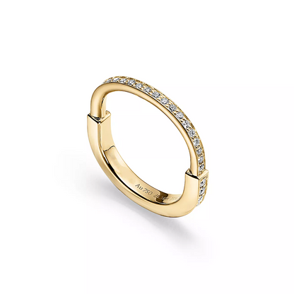 [Regalia Jewels]LOCK RING GOLD DIAMOND PAVED