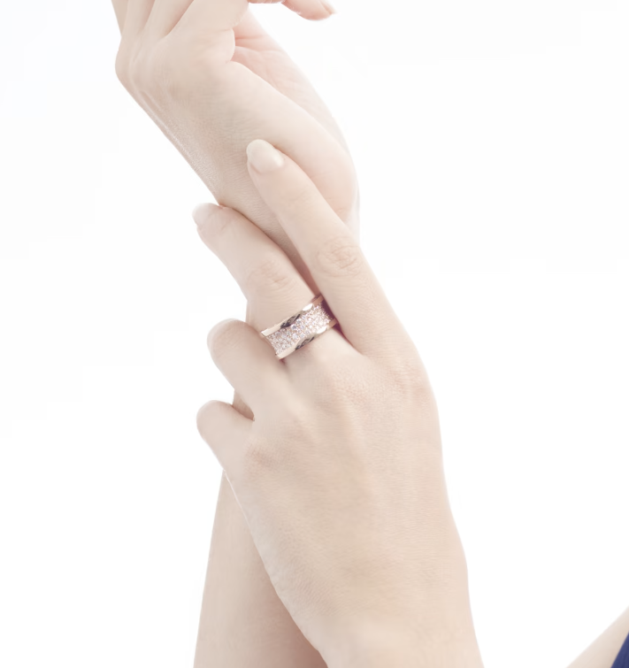 [Regalia Jewelry]ZERO 1 WITH PAVED DIAMONDS ON THE SPIRAL RING