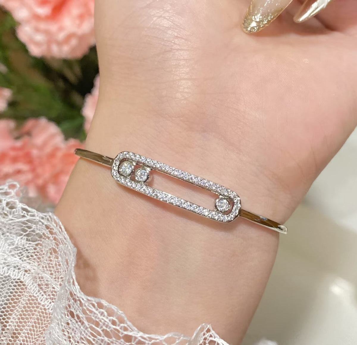 [Regalia  Jewels]Move Pav¨¦ Diamond Bangle Bracelet M