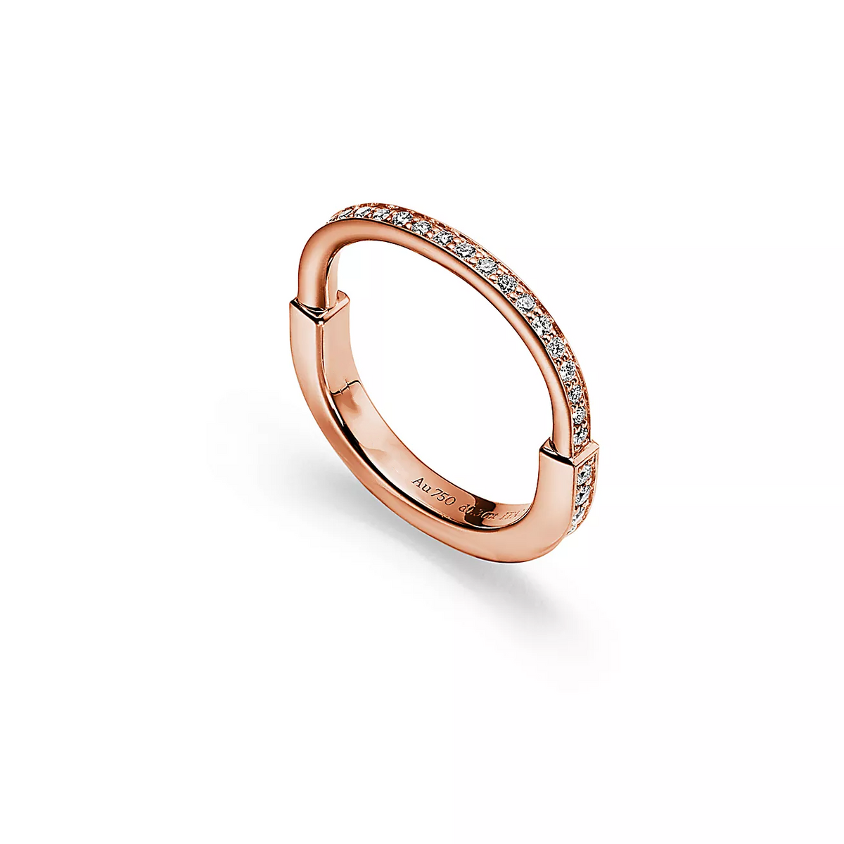[Regalia Jewels]LOCK RING PINK GOLD DIAMOND PAVED