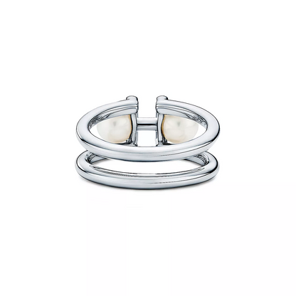 [Regalia Jewels]DOUBLE PEARL SILVER RING