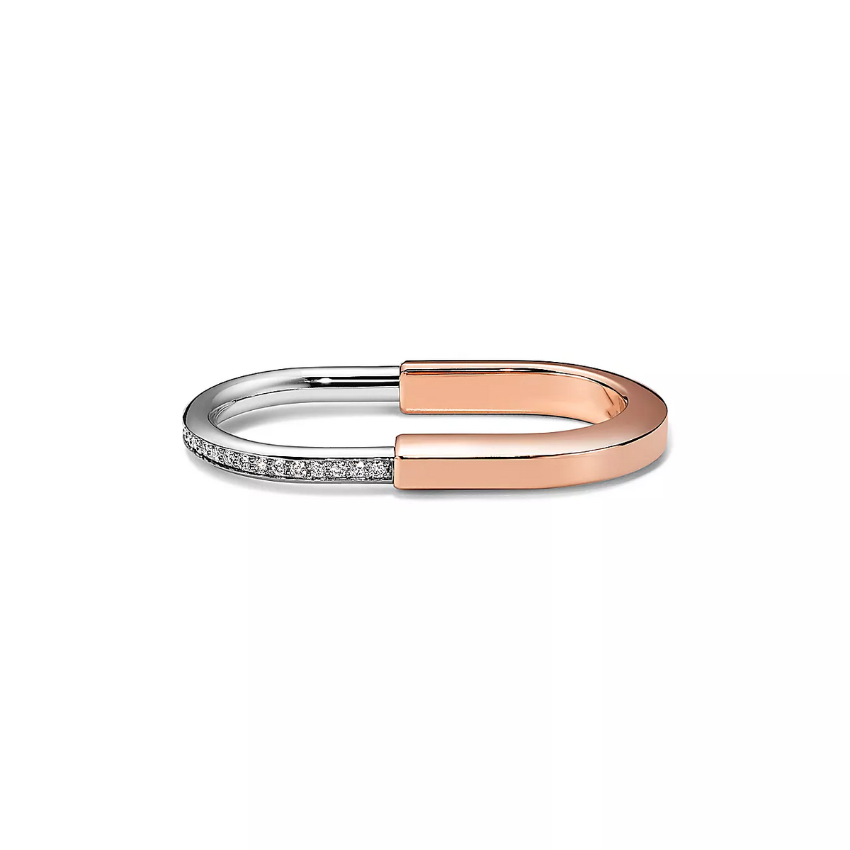 [Regalia Jewels]LOCK RING TOW-FINGER ROSE AND WHITE GOLD DIAMONDS