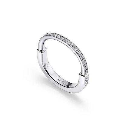 [Regalia Jewels]LOCK RING SILVER DIAMOND PAVED